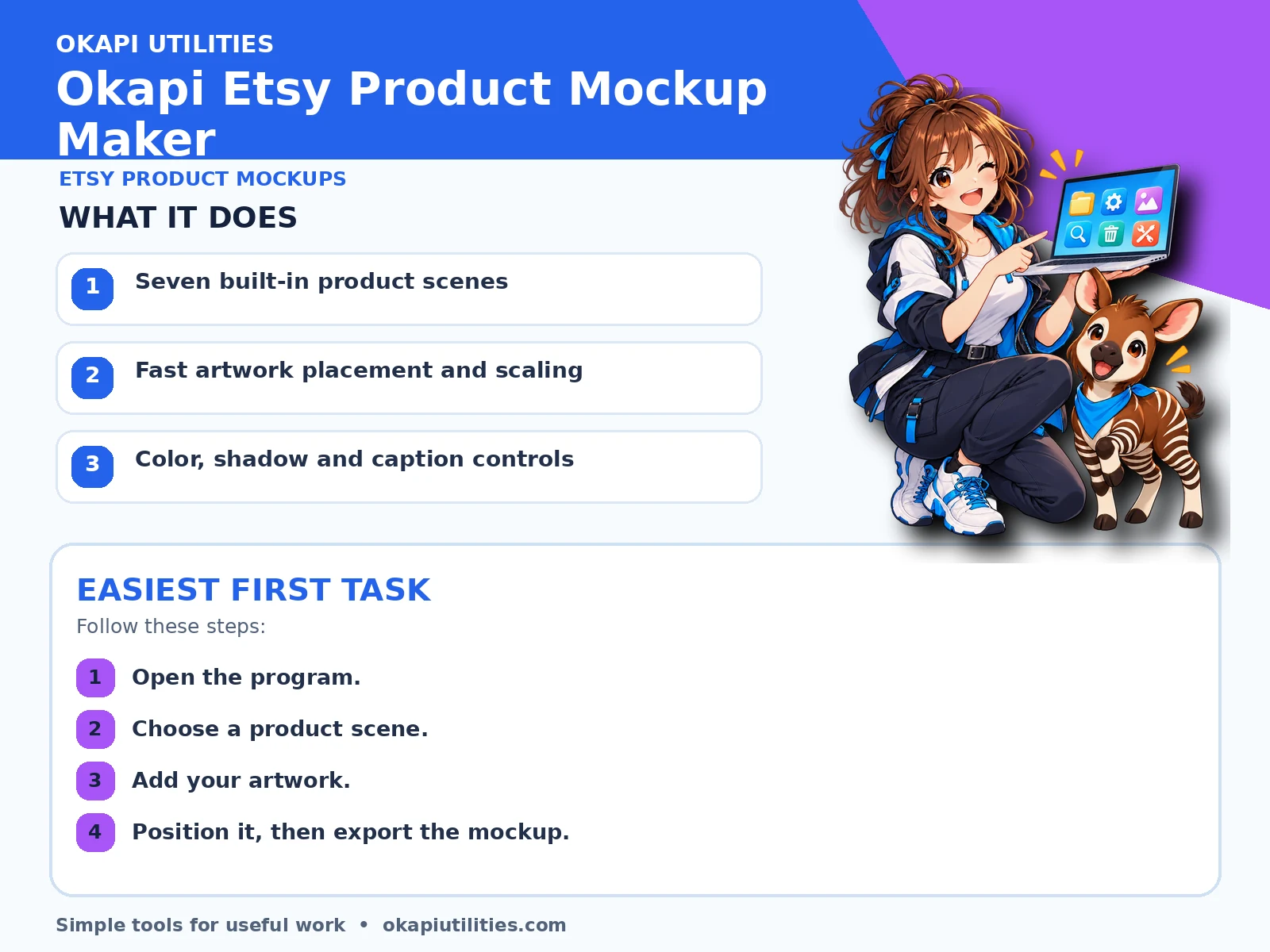 Okapi Etsy Product Mockup Maker quick guide
