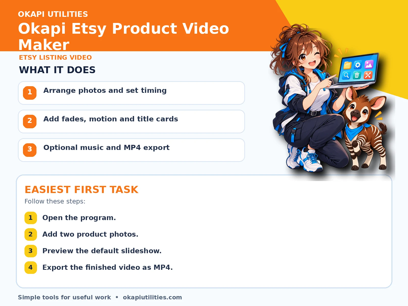 Okapi Etsy Product Video Maker quick guide