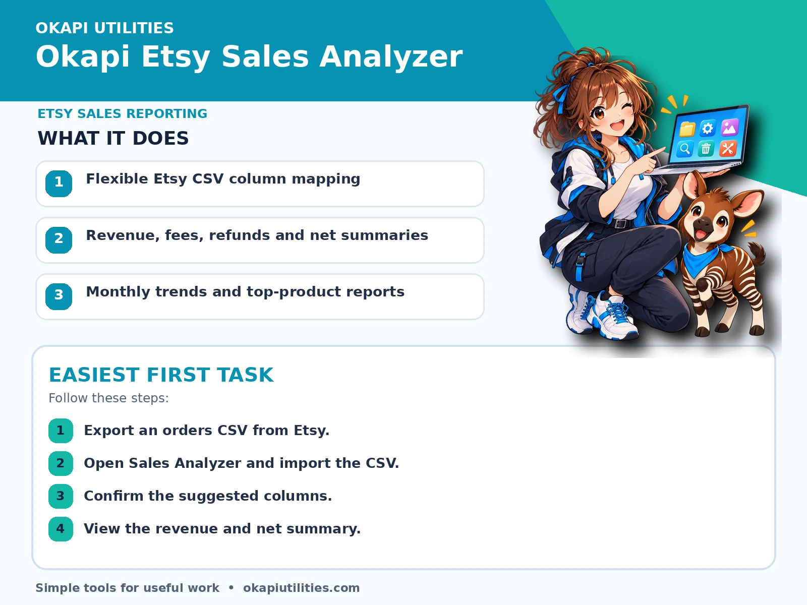 Okapi Etsy Sales Analyzer quick guide