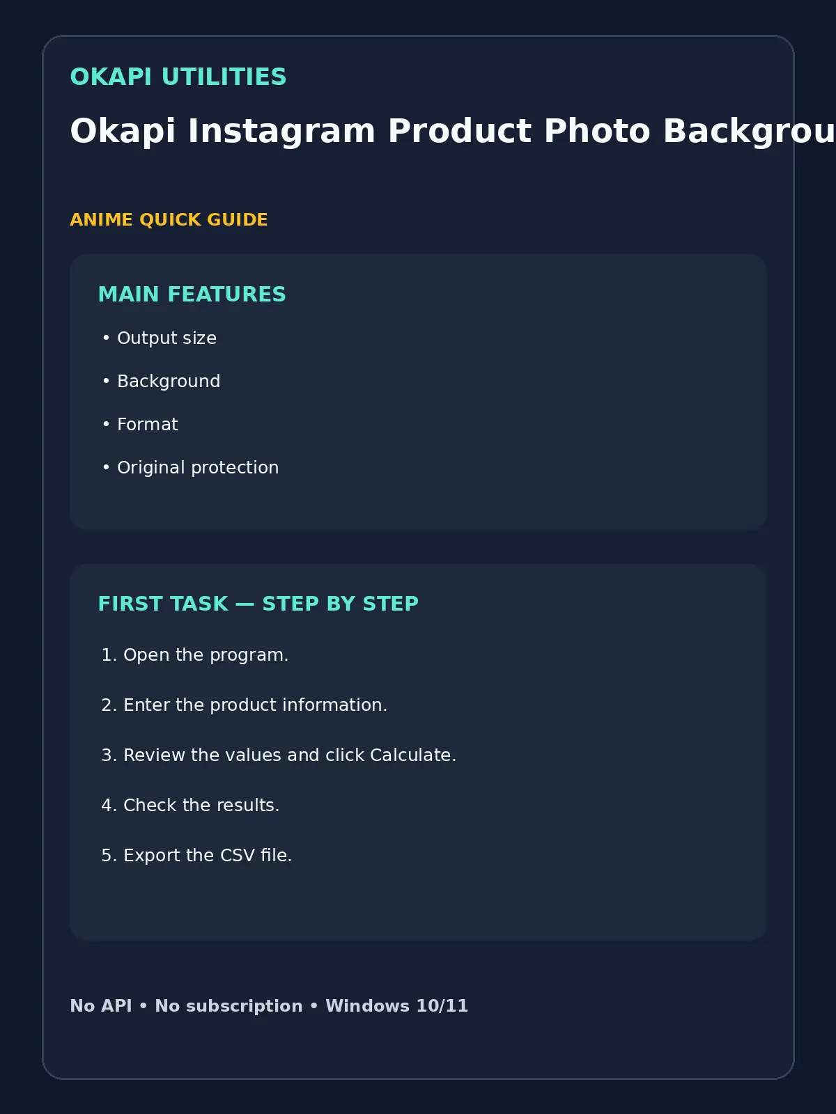 Okapi Instagram Product Photo Background Studio quick guide